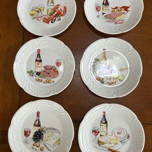 Decorative White Ceramic Plate Set